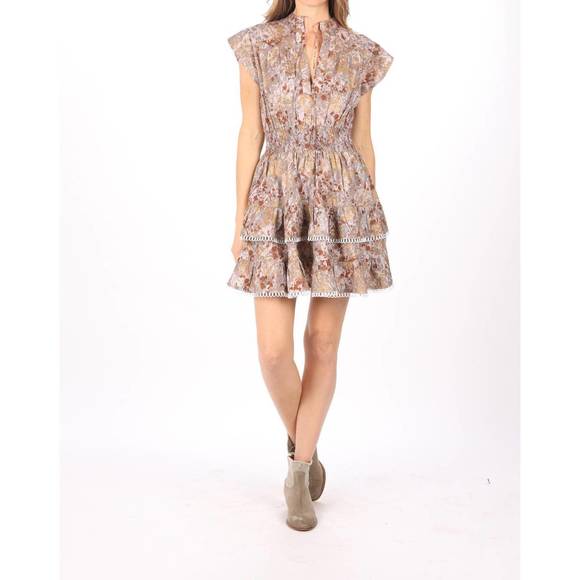 NEW BINDU poppy dress in taupe